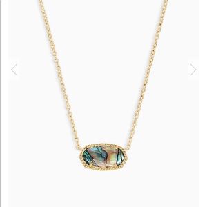 Elisa gold abalone pendant necklace